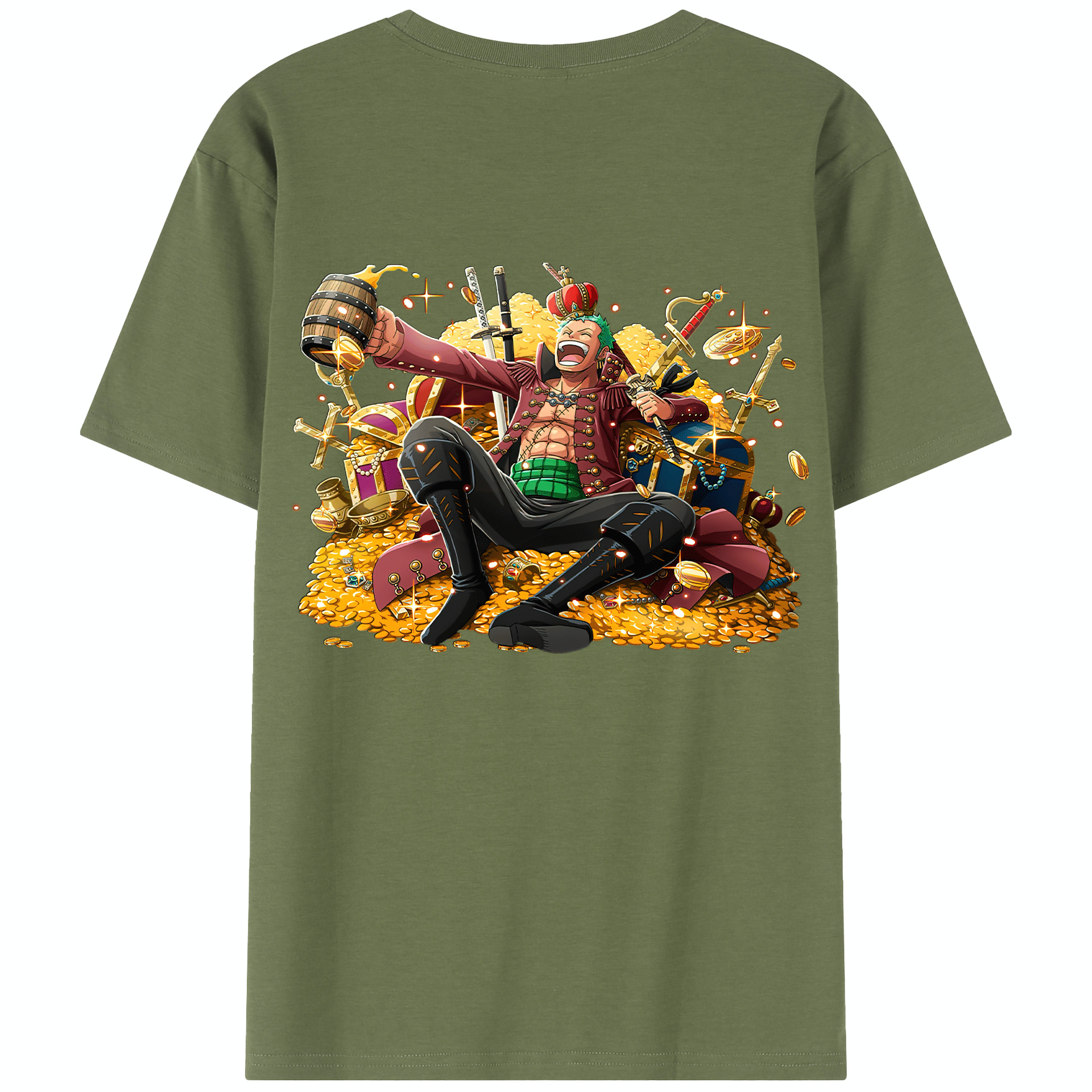 ワンピース ロロノア・ゾロ ONE PIECE Roronoa Zoro 綿100％半袖Tシャツ（背面プリント）
